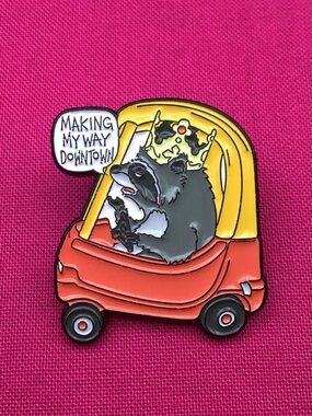 Raccoon King Enamel Pin